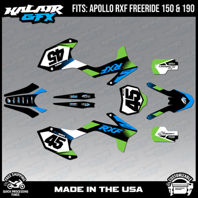 Graphics Kit for Apollo RXF Freeride 150 190 Division Series - Green