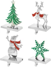 Christmas Stocking Holders for Mantle Set 4 Stocking Hangers for Mantel with the