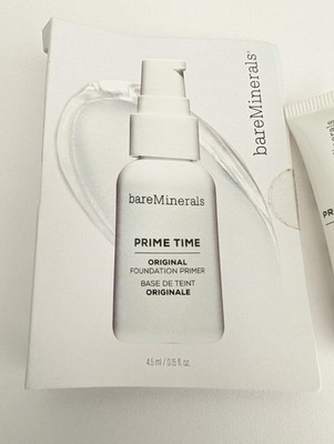 3 bareMinerals PRIME TIME Original Foundation Primer Mini Travel Size 4.5ml Lot