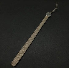 HERMES Serie Ipso Mobile Phone Strap Charm Silver Canvas Sellier PM