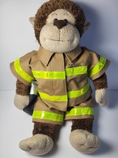 Build A Bear Tan Firefighter Uniform Jacket Suspender Pants Hose Teddy Set