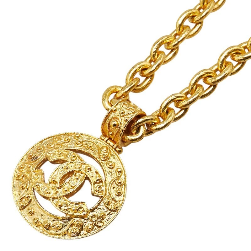 CHANEL Necklace Vintage Coco Mark G Plated Women'S U