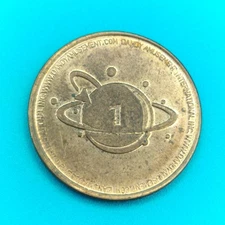 Dandy Amusement International Arcade Token Coin Bronze Planet Logo No $ Value