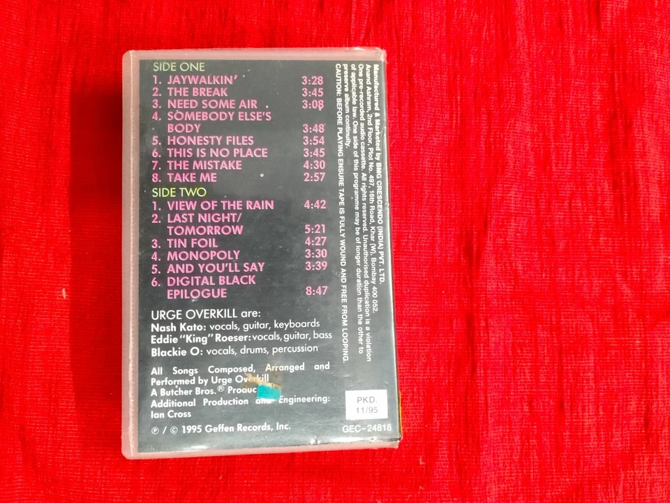 Exit The Dragon Urge Overkill RARE orig Cassette tape INDIA Clamshell 1995 - Image 3 of 4