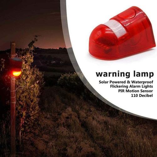 TOP Solar Alarm Lamp 110db Warning Sound 129dB Loud Siren Strobe Light 4 Modes - Picture 8 of 14