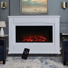 Electric Fire Fireplace LED Fire Mantelpiece Heater Inset Stove Surround Suite
