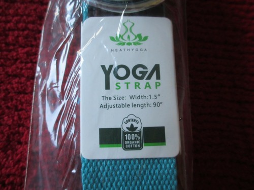 HEATH YOGA STRAP, 90 INCHES X 1.5 INCHES, TEAL, NEW IN PACKAGE - Picture 2 of 2