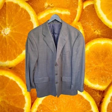 Chaps Tan Tweed 3 Button Blazer 100% Wool Size 46R