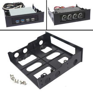 3.5" to 5.25" Drive Bay Computer Case Adapter Mounting Bracket USB Hub Floppy
