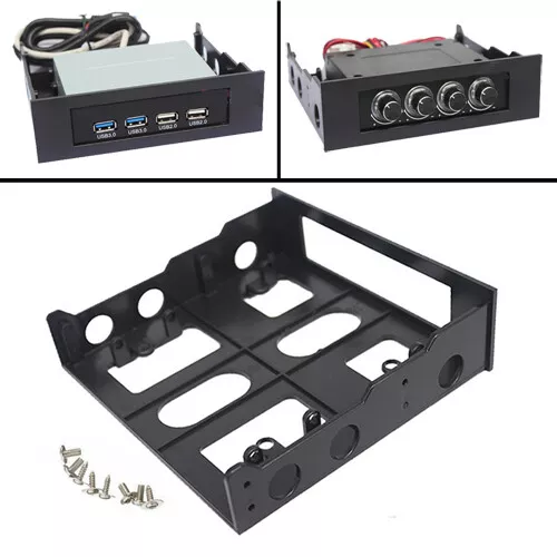 3.5" to 5.25" Drive Bay Computer PC Case Adapter Mounting Bracket USB Hub Floppy