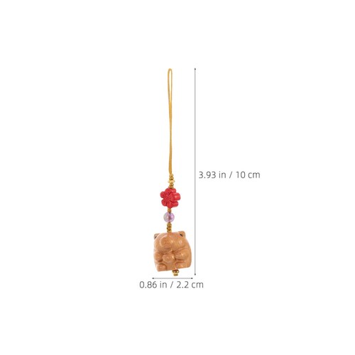 Sandalwood Hanging Decoration Cute Wooden Lanyard Mobile Phone Chain - 第 3/12 張圖片
