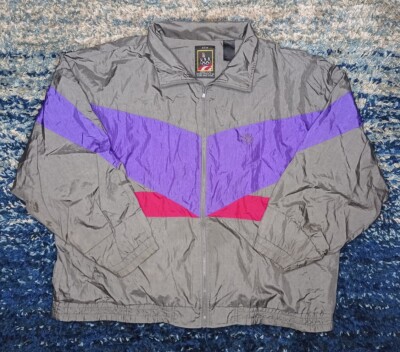 Vintage USA Olympics By JC Penney Zip Up Lined Nylon Multi Color Jacket Mens XXL