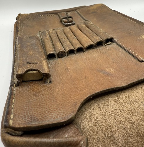 German WW2 M35 Brown Leather Map Case - Original - Picture 3 of 11