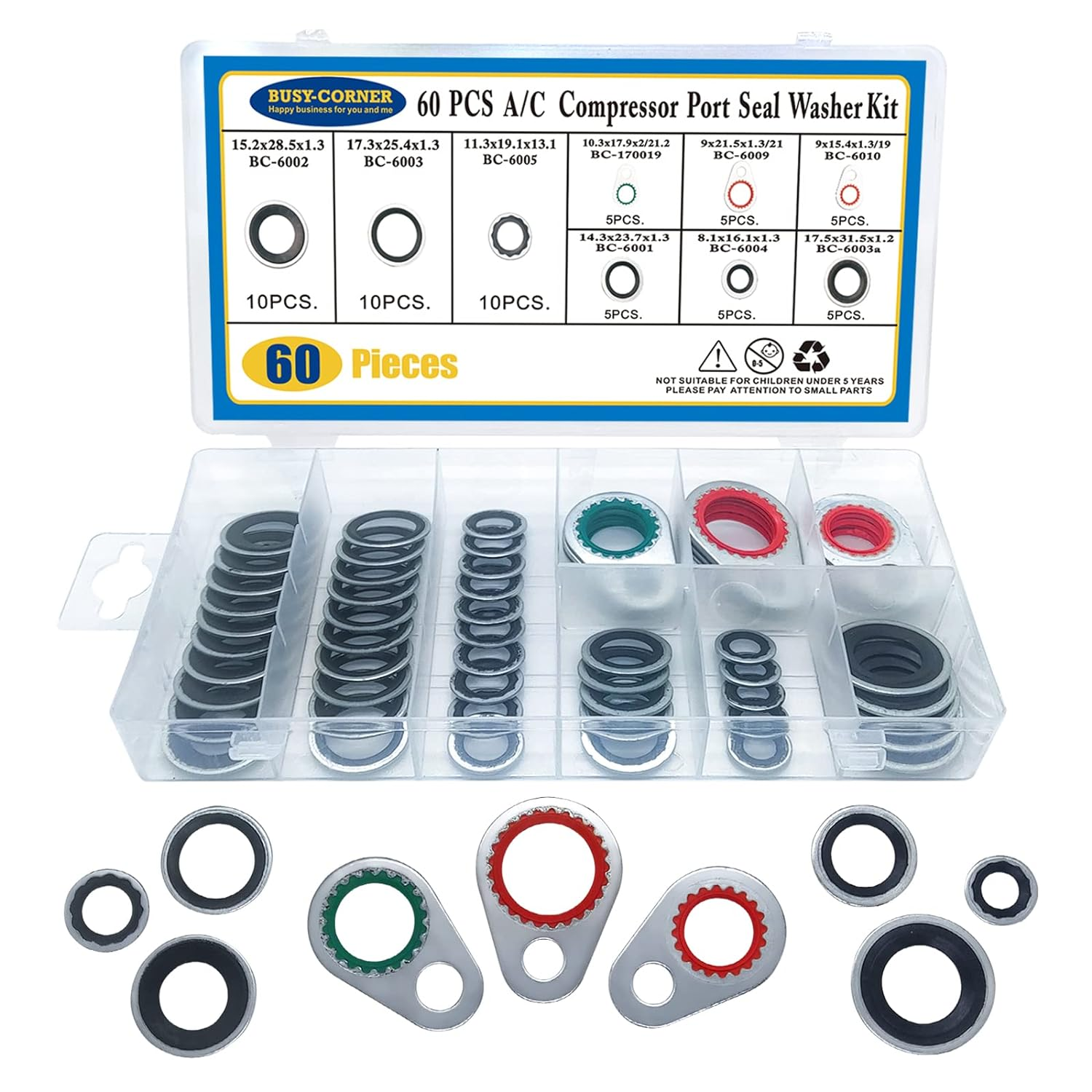 A/C System Compressor Gasket Seals Air Conditioning Compressor Port Seal Washer