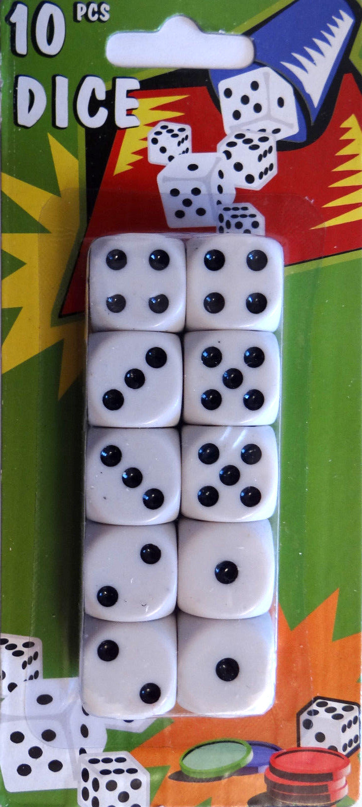 10/100 Stück 15mm Kunststoffwürfel - Weiße Würfel Mit Blauen/roten Punkten, Für Spiele & Wahrscheinlichkeitsberechnung
