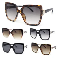 Womens Inset Squared Butterfly Rhinestone Jewel Hinge Sunglasses