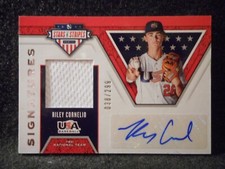 2019 Riley Cornelio Panini-USA Baseball Stars & Stripes AUTO / JERSEY...../299