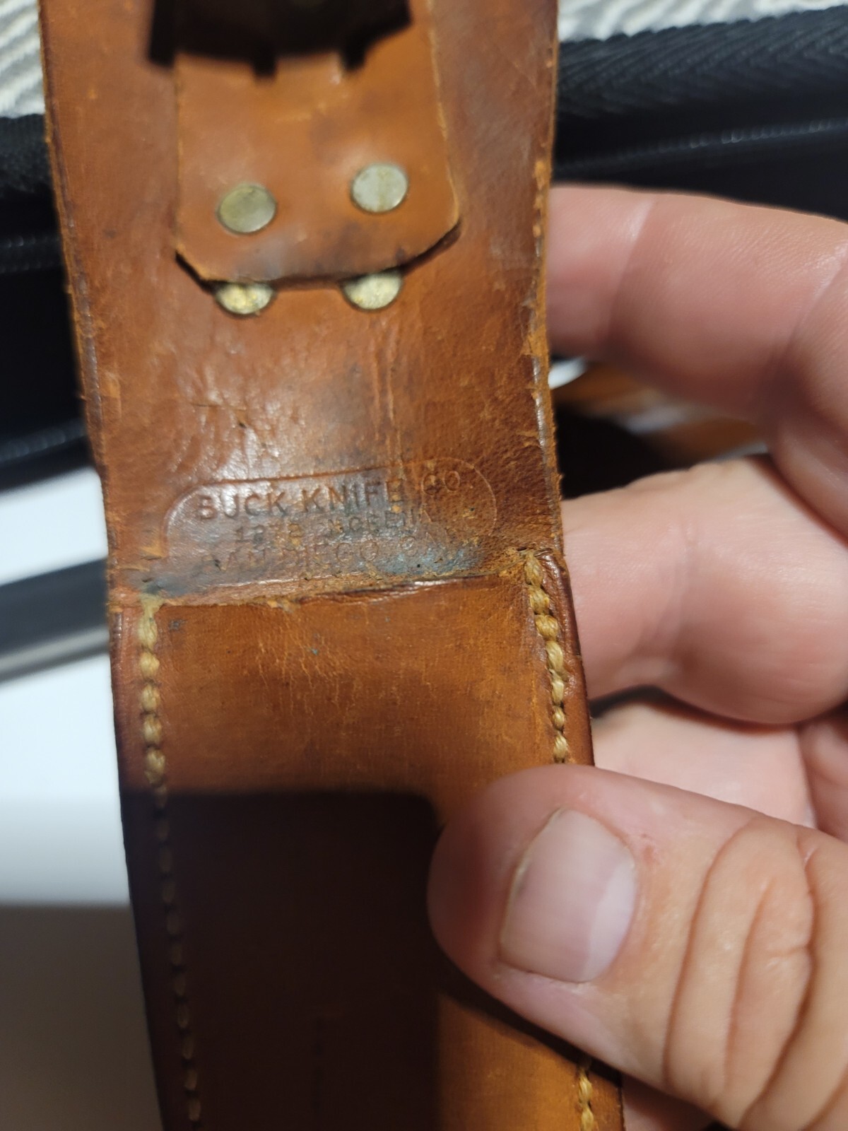 VINTAGE BUCK USA HUNTING KNIFE W/SHEATH 1950'S SAN DIEGO ADDRESS ON