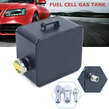 Universal Racing Fuel Tank Gas Tank Top-Feed Black Aluminum w/ Cap 2.5L US SHIP