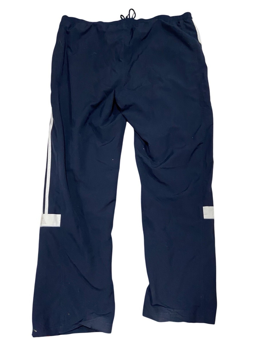 Vintage ADIDAS Track Pants Mens XL Navy Y2K 3 Stipes Ankle