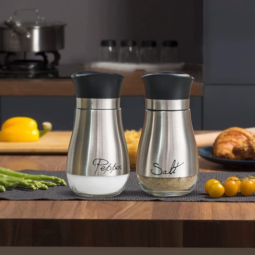 Salt and Pepper Shakers Set Salt Containers for Gifts Kitchen Decor with Stai... - Picture 6 of 7