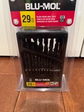 Disston Blu-Mol 29 pc BLACK OXIDE Drill Bit set w Metal index case
