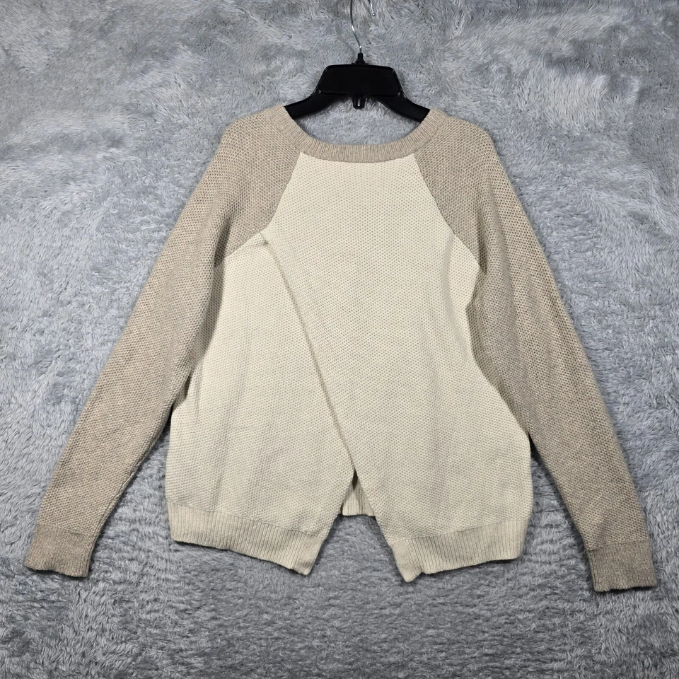 Suéter Madewell Feminino Médio Marfim Malha Sobreposição Traseira Manga Longa - Imagem 2 de 4