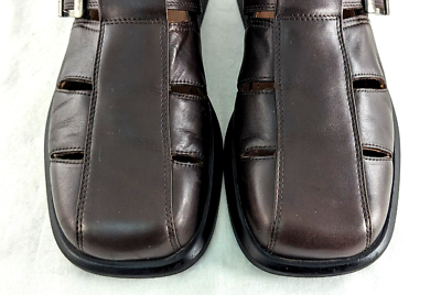ECCO Men\'s Brown Leather Fisherman Sandals Casual Shoes US 7.5 $149.95 EUC * ECCO BROWN LEATHER FISHERMAN SANDAL Play, Casual, Beach  main image 3