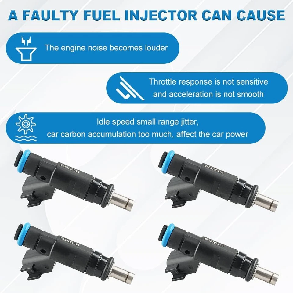 4891577AA 4x inyectores de combustible para Chrysler Cirrus Jeep Patriot Dodge Journey 2,4 L Foto 3 de 4