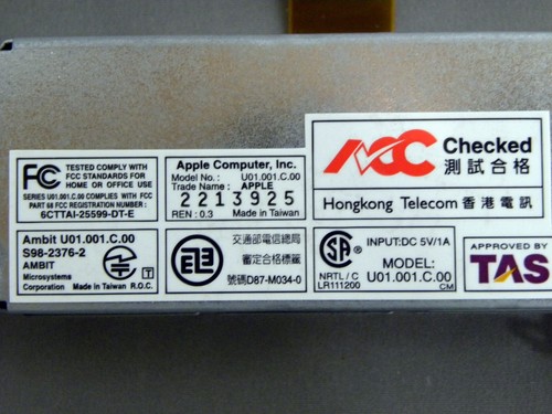Apple Internal 56K Modem for PowerMac G3 G4 PCI Towers U01.001.C.00 S98-2376-2 - Picture 3 of 5