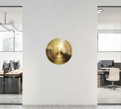 DOGECOIN Cryptocurrency Logo Wall Decal Removable Fabric Vinyl Wall Sticker - Picture 3 of 6