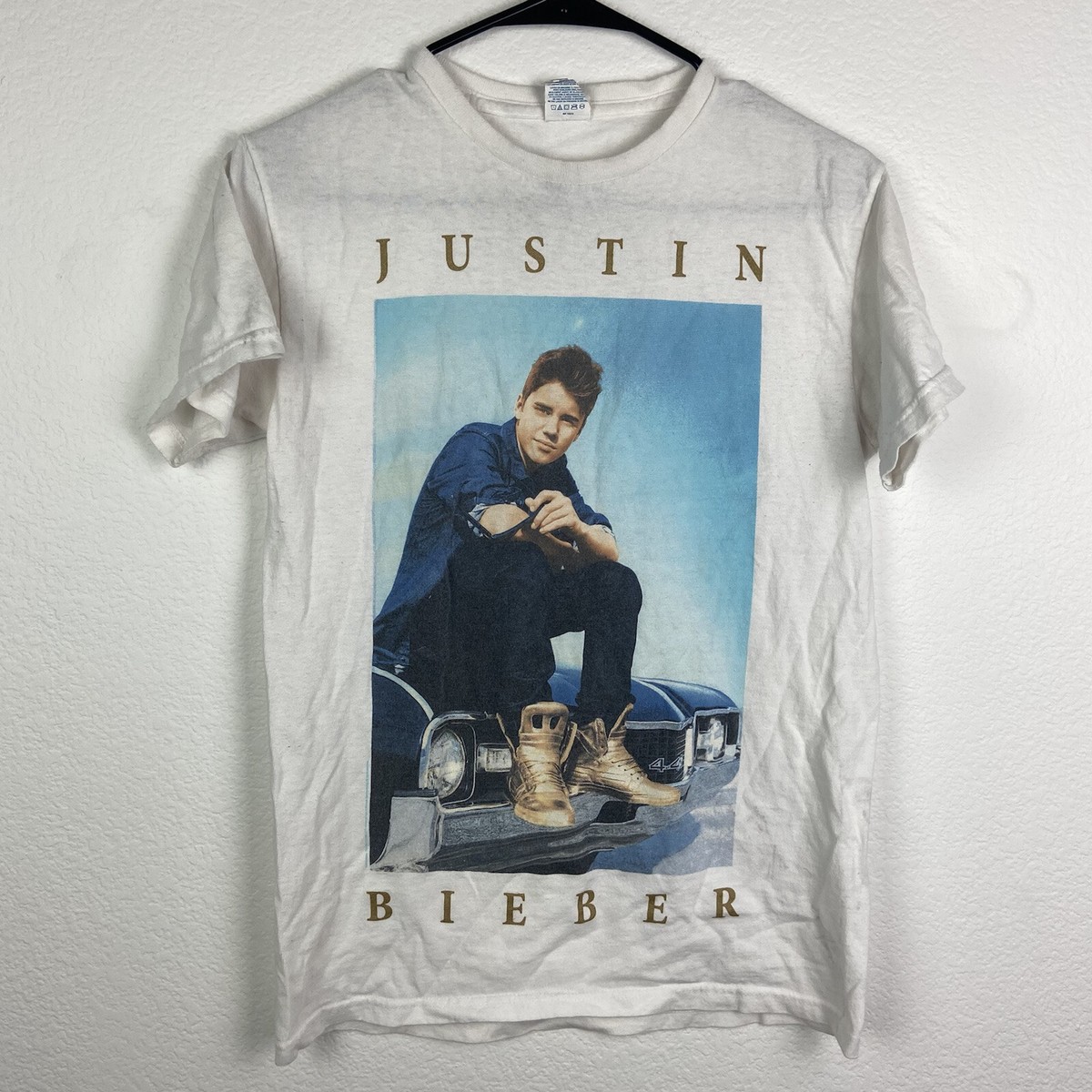 Justin Bieber Believe Tour 2012 2013 White T Shirt Men Size Small
