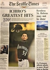 ICHIRO SUZUKI Seattle Mariners The Seattle Times-FULL News Paper(Oct 2,2004)
