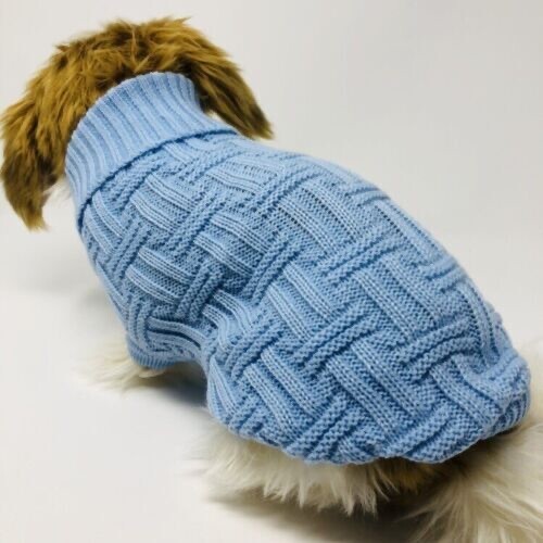 Suéter para Perros Tejido Invierno Azul Cálido con Correas para las Piernas, Se Adapta a Perros 19.5-21.5" Pecho - Imagen 2 de 6