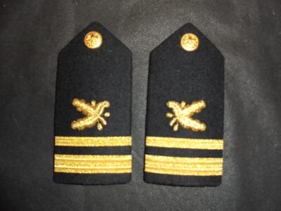Original NEU US Navy Gold Lace SUPPLY CORPS JAG Officer's Rang Slides Eppauletten