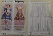 Simplicity- 8671 - Little Miss Muffit, Young Girl Costumes