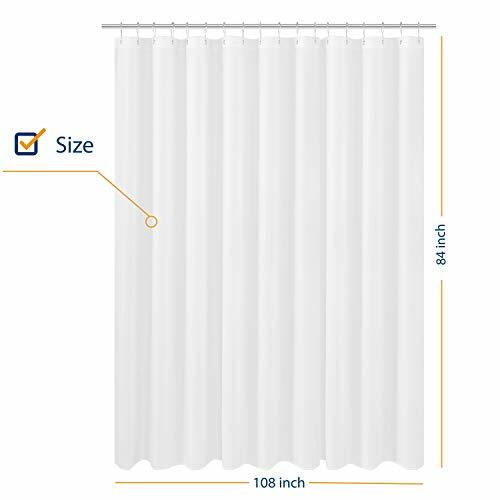 Extra Wide Extra Long Fabric Shower Curtain Liner 108 X 84 Inch Washable White | eBay