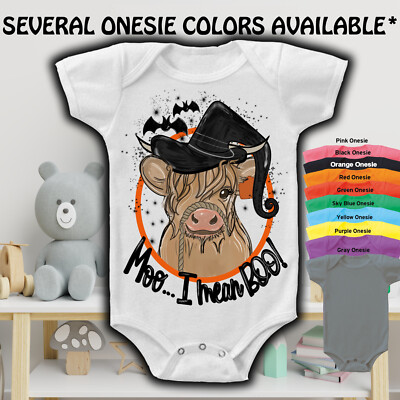 MOO I Mean BOO Halloween Gerber  Onesie  Cute Baby Shower Gift INFANT T-SHIRT