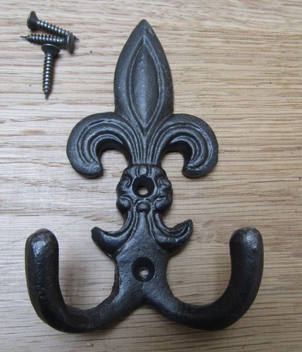 CAST IRON OLD STYLE INDUSTRIAL VINTAGE RUSTIC IRON COAT HOOKS - Picture 75 of 158