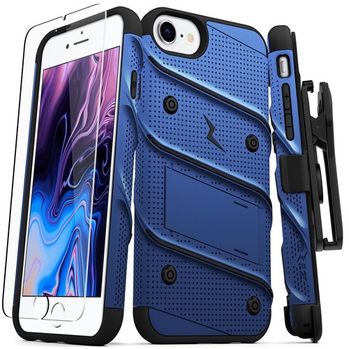 ZIZO BOLT Blue for iPhone SE (2020)/iPhone 8/iPhone 7 with Clip & Temp - Afbeelding 1 van 6