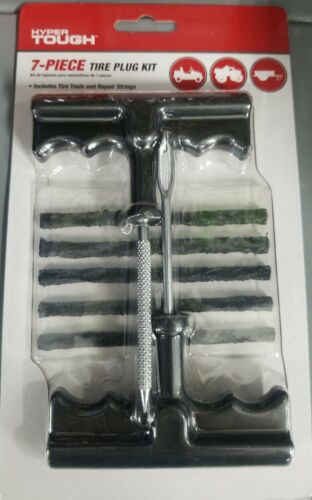 Hyper Tough - 7 Pieces Tire Plug Kit - Rasp / Insertion / Repair String Includes