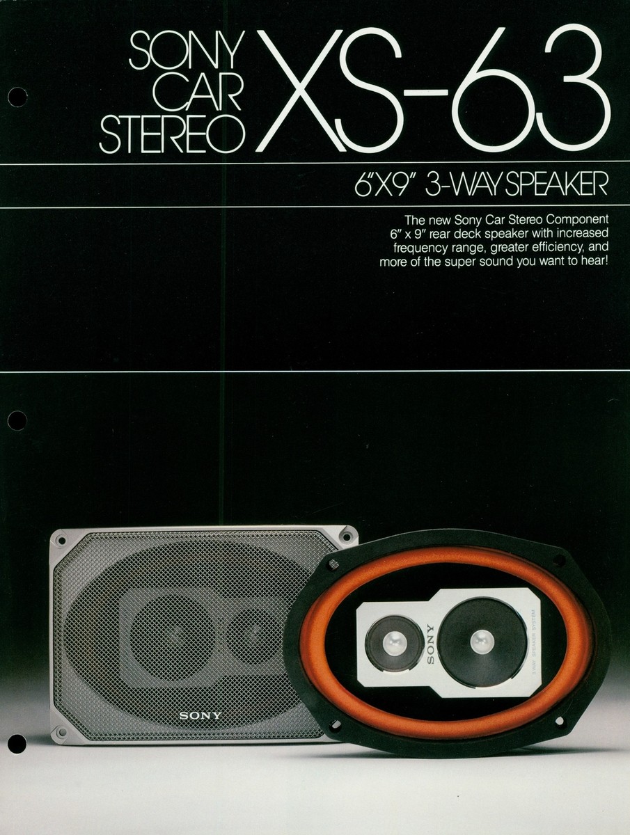 1980 SONY XS-63 Car Stereo Speaker Original Glossy Dealer Brochure