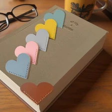 LEATHER HEART BOOKMARK, BOOKMARKS FOR WOMEN PERFECT BOOK ACCESSORIES FOR READING