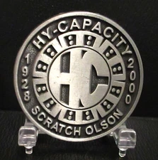 Hy-Capacity HC Humbolt Iowa 2000 Pewter Belt Buckle Limited Ed 72 Scratch Olson