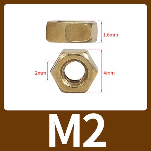 Copper-Plated Hexagonal Full Nuts Grade 4.8 M2 M2.5 M3 M4 Din 934 - Picture 7 of 10