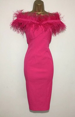 holly feather cocktail dress