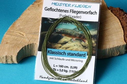 Geflochtenes Fliegenvorfach knotenlos mit Schlaufe & Ring Fliegenfischen Leader - Picture 4 of 21