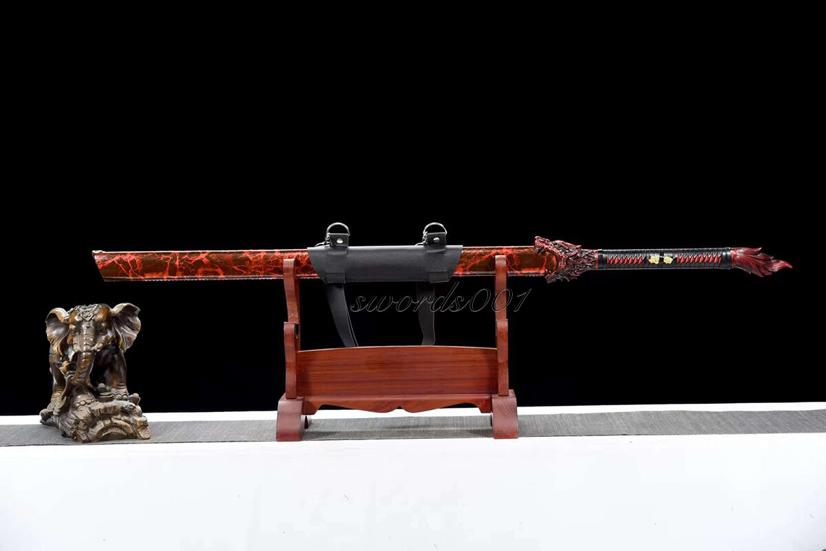 45'' Red Wolf Sword Carbon Steel Tang Dao Broadsword Martial Art