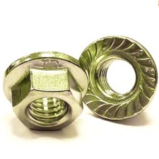 M4 - M20 HEXAGON SERRATED FLANGED NUTS YELLOW ZINC PLATED HEX NUT DIN 6923