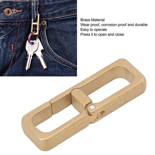 Brass Spring Snap Hook Rectangle Carabiner Clip For Backpack Buckle Keychain Key - Picture 23 of 23